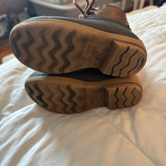Boys Sperry Duck boots -  Brown and Black size 9T - Picture 5 of 6